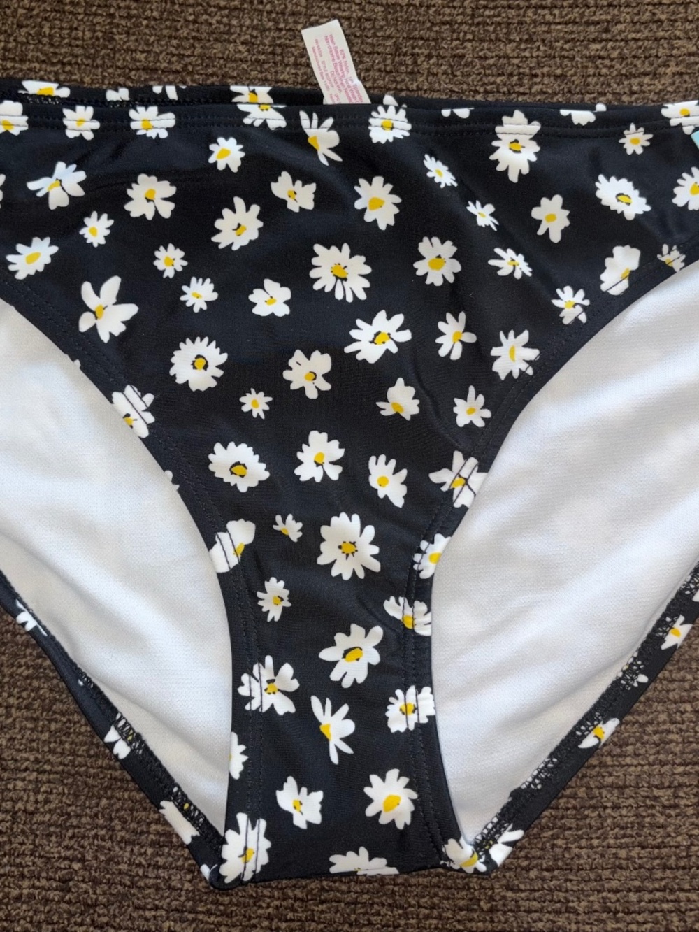 One piece swim bottoms bikini hipster flowers